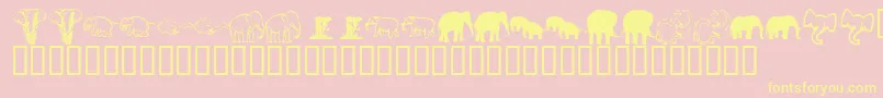 KrRachelsElephants-Schriftart – Gelbe Schriften auf rosa Hintergrund