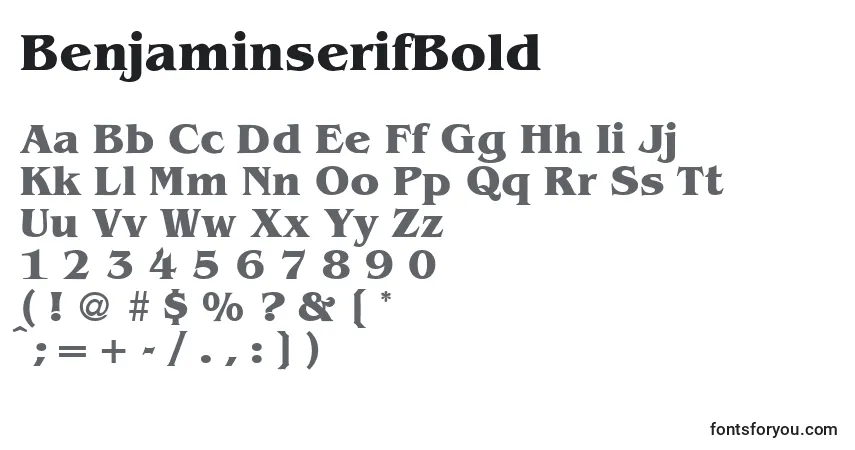 BenjaminserifBoldフォント–アルファベット、数字、特殊文字
