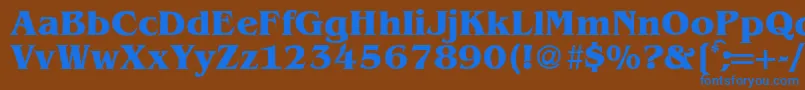 BenjaminserifBold-Schriftart – Blaue Schriften auf braunem Hintergrund