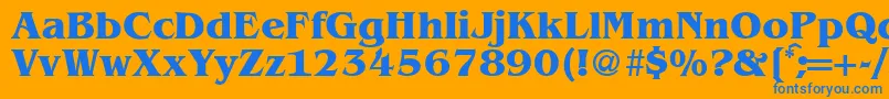 BenjaminserifBold Font – Blue Fonts on Orange Background