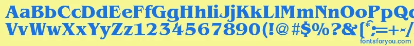 Шрифт BenjaminserifBold – синие шрифты на жёлтом фоне