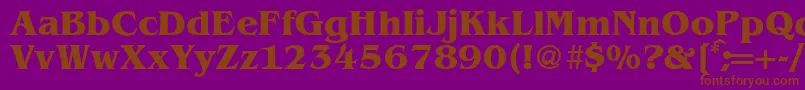 フォントBenjaminserifBold – 紫色の背景に茶色のフォント