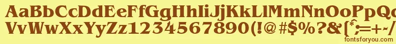 BenjaminserifBold-fontti – ruskeat fontit keltaisella taustalla