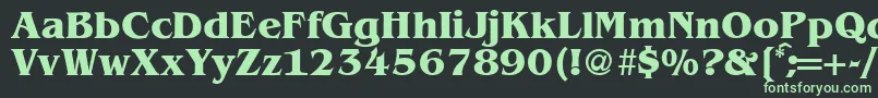BenjaminserifBold-fontti – vihreät fontit mustalla taustalla