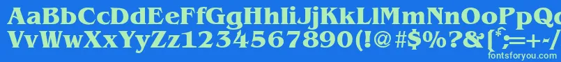 BenjaminserifBold Font – Green Fonts on Blue Background