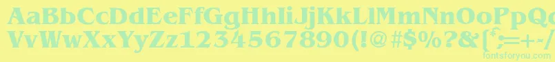 BenjaminserifBold Font – Green Fonts on Yellow Background