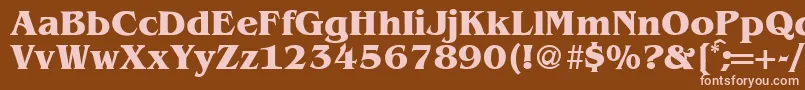 BenjaminserifBold-fontti – vaaleanpunaiset fontit ruskealla taustalla