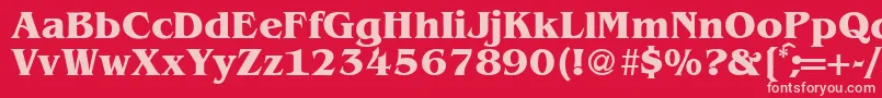 BenjaminserifBold-fontti – vaaleanpunaiset fontit punaisella taustalla
