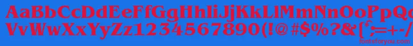 BenjaminserifBold-fontti – punaiset fontit sinisellä taustalla