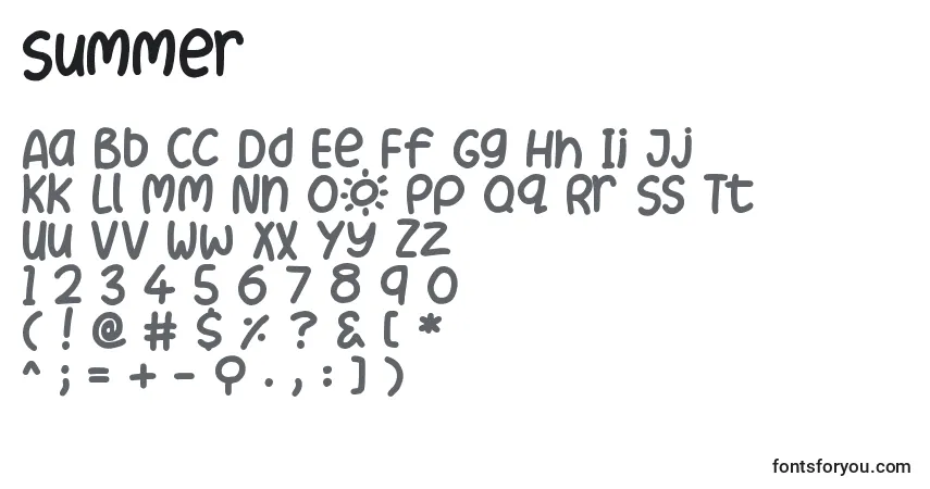 Summerフォント–アルファベット、数字、特殊文字