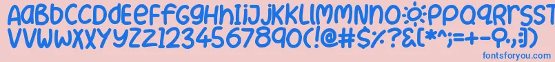 Summer Font – Blue Fonts on Pink Background