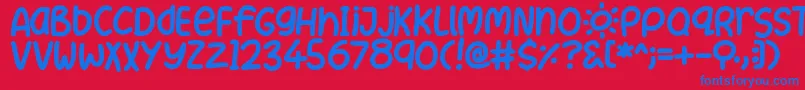 Summer Font – Blue Fonts on Red Background