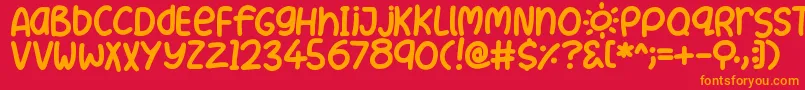 フォントSummer – 赤い背景にオレンジの文字