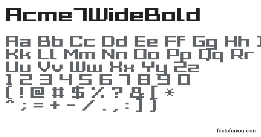 Schriftart Acme7WideBold – Alphabet, Zahlen, spezielle Symbole
