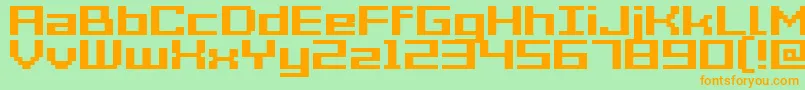 Police Acme7WideBold – polices orange sur fond vert