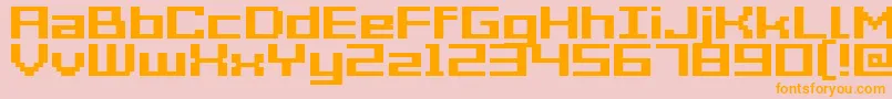 Czcionka Acme7WideBold – pomarańczowe czcionki na różowym tle