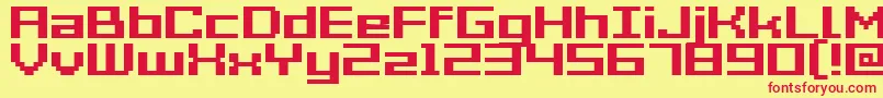 Police Acme7WideBold – polices rouges sur fond jaune