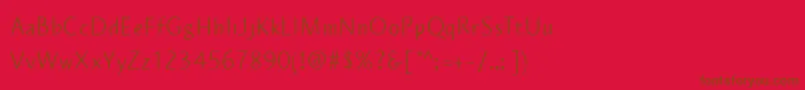More about PlumeriaSans Font PlumeriaSans Font – Brown Fonts on Red Background