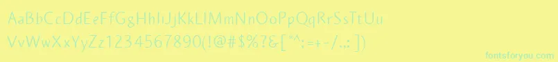 PlumeriaSans Font – Green Fonts on Yellow Background