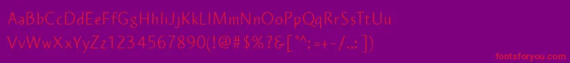 PlumeriaSans Font – Red Fonts on Purple Background