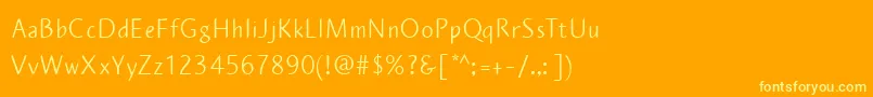 Police PlumeriaSans – polices jaunes sur fond orange