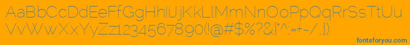 RalewayThin Font – Blue Fonts on Orange Background