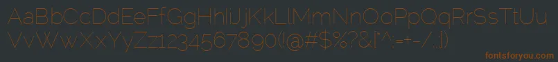 RalewayThin Font – Brown Fonts on Black Background