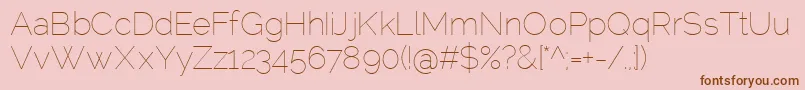 RalewayThin Font – Brown Fonts on Pink Background