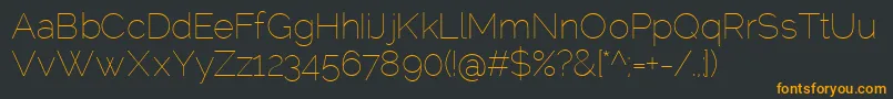 RalewayThin Font – Orange Fonts on Black Background