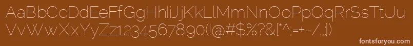 Police RalewayThin – polices roses sur fond brun