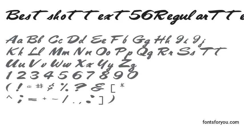 Czcionka Bestshottext56RegularTtext – alfabet, cyfry, specjalne znaki