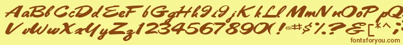Bestshottext56RegularTtext Font – Brown Fonts on Yellow Background