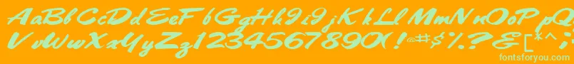 Bestshottext56RegularTtext Font – Green Fonts on Orange Background