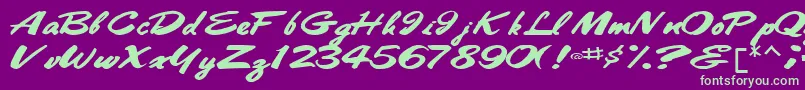 Bestshottext56RegularTtext Font – Green Fonts on Purple Background