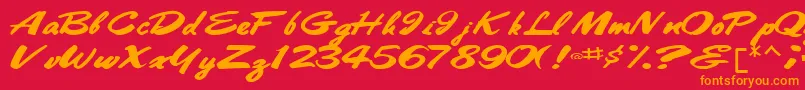 Bestshottext56RegularTtext Font – Orange Fonts on Red Background