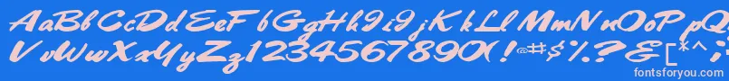 Bestshottext56RegularTtext Font – Pink Fonts on Blue Background