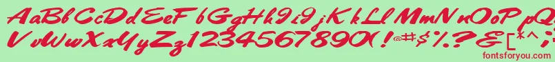 Bestshottext56RegularTtext Font – Red Fonts on Green Background