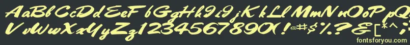Bestshottext56RegularTtext Font – Yellow Fonts on Black Background