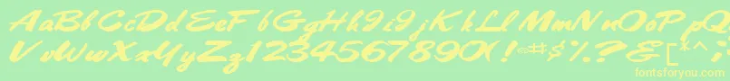 Bestshottext56RegularTtext Font – Yellow Fonts on Green Background