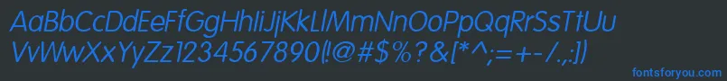 EsfRoundedItalic Font – Blue Fonts on Black Background