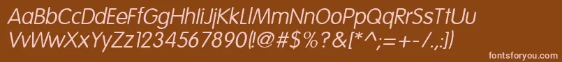 EsfRoundedItalic Font – Pink Fonts on Brown Background