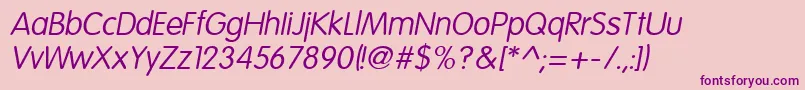 EsfRoundedItalic Font – Purple Fonts on Pink Background