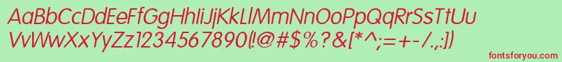 EsfRoundedItalic Font – Red Fonts on Green Background