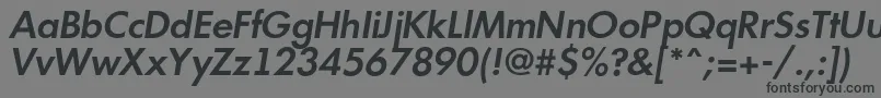 フォントAFuturicaltSemibolditalic – 黒い文字の灰色の背景
