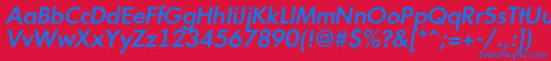 AFuturicaltSemibolditalic Font – Blue Fonts on Red Background
