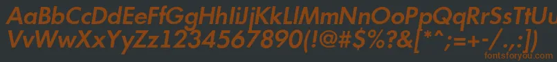 AFuturicaltSemibolditalic-fontti – ruskeat fontit mustalla taustalla
