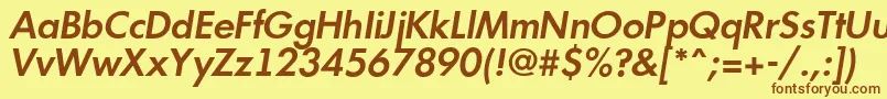 AFuturicaltSemibolditalic-fontti – ruskeat fontit keltaisella taustalla