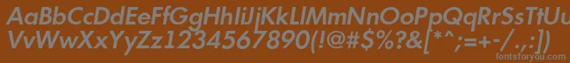 AFuturicaltSemibolditalic-fontti – harmaat kirjasimet ruskealla taustalla
