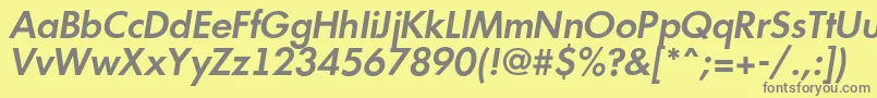 AFuturicaltSemibolditalic Font – Gray Fonts on Yellow Background