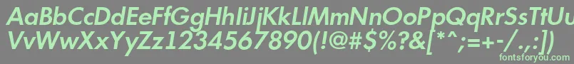 Weitere Informationen zur AFuturicaltSemibolditalic-Schriftart AFuturicaltSemibolditalic-Schriftart – Grüne Schriften auf grauem Hintergrund
